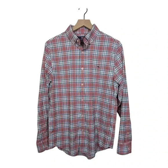 Vineyard Vines Slim Fit Whale Shirt, Plaid Long Sleeve Button Down, Small - Picture 1 of 9
